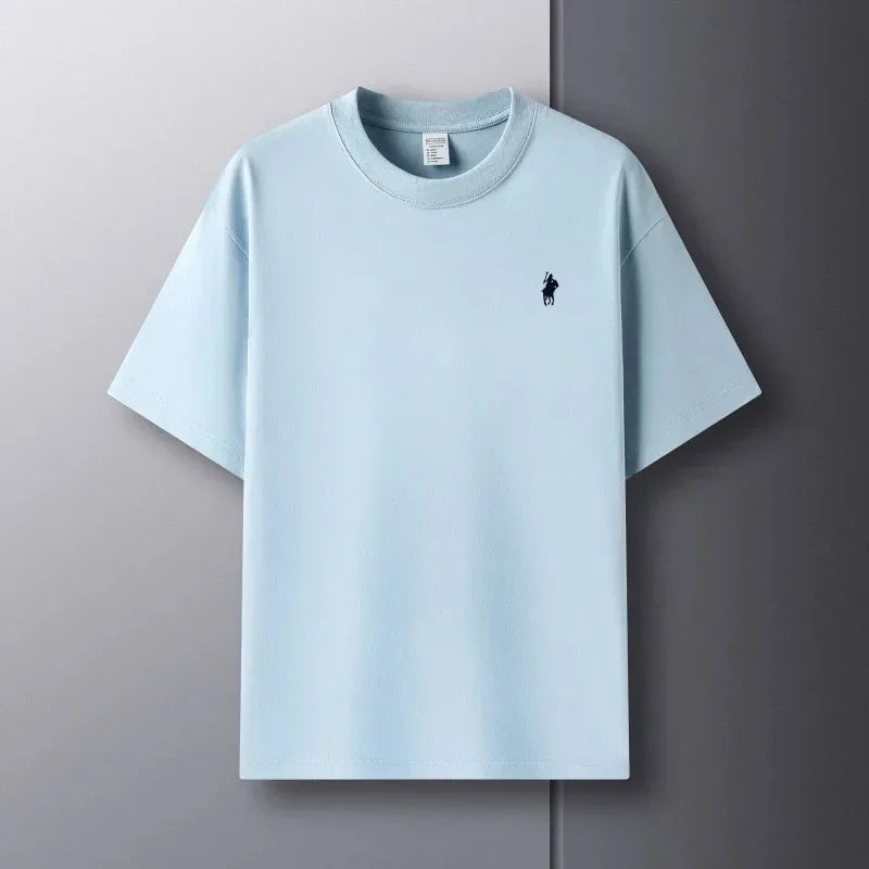2025Cotton short-sleeved crew-neck men's T-shirt, a hot-selling luxury brand summer exquisite pony 2D printed breathable top
