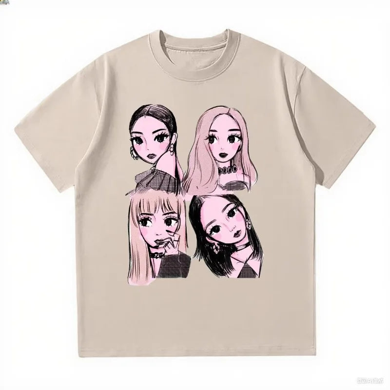 T Shirts Loose and Comfortable Heavy Cotton Tee Women's Fashion Casual Top
