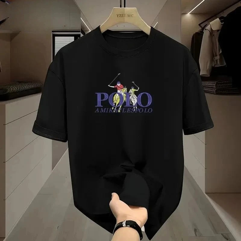 2026 Summer New Luxury Brand American Spring/Summer Print Equestrian Commuting Comfort Sportswear Men's and Women's T-shirts