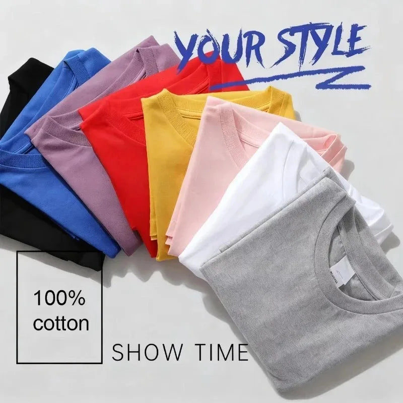 T Shirts Loose and Comfortable Heavy Cotton Tee Women's Fashion Casual Top