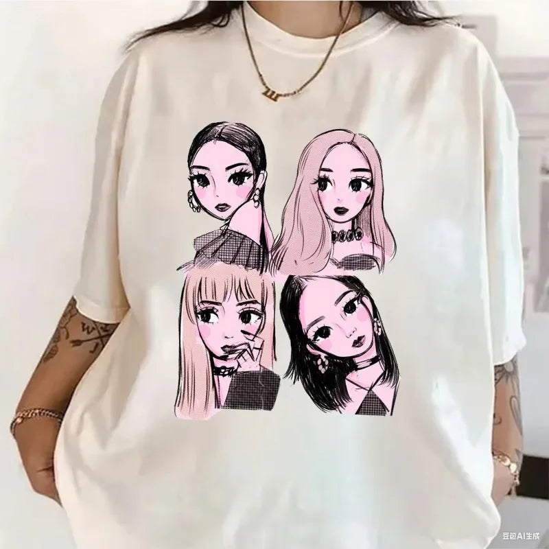 T Shirts Loose and Comfortable Heavy Cotton Tee Women's Fashion Casual Top