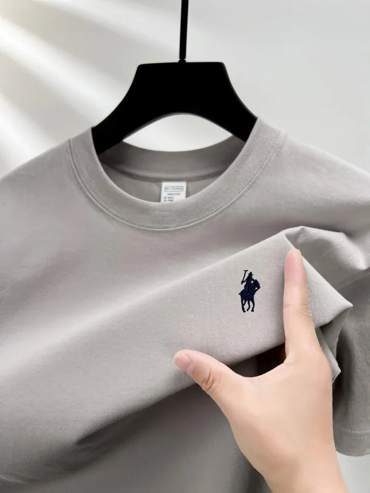 2025Cotton short-sleeved crew-neck men's T-shirt, a hot-selling luxury brand summer exquisite pony 2D printed breathable top