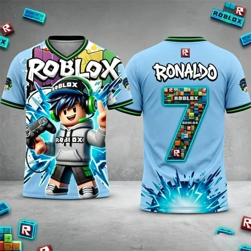 Roblox Children T-Shirt Custom Ronaldo Name Number 3D Print