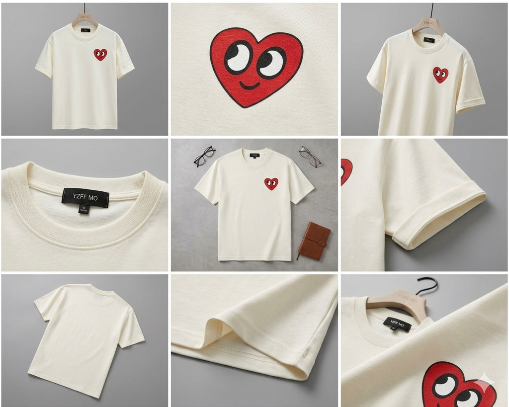 Short Sleeve Love Print T-Shirt for Men and Women