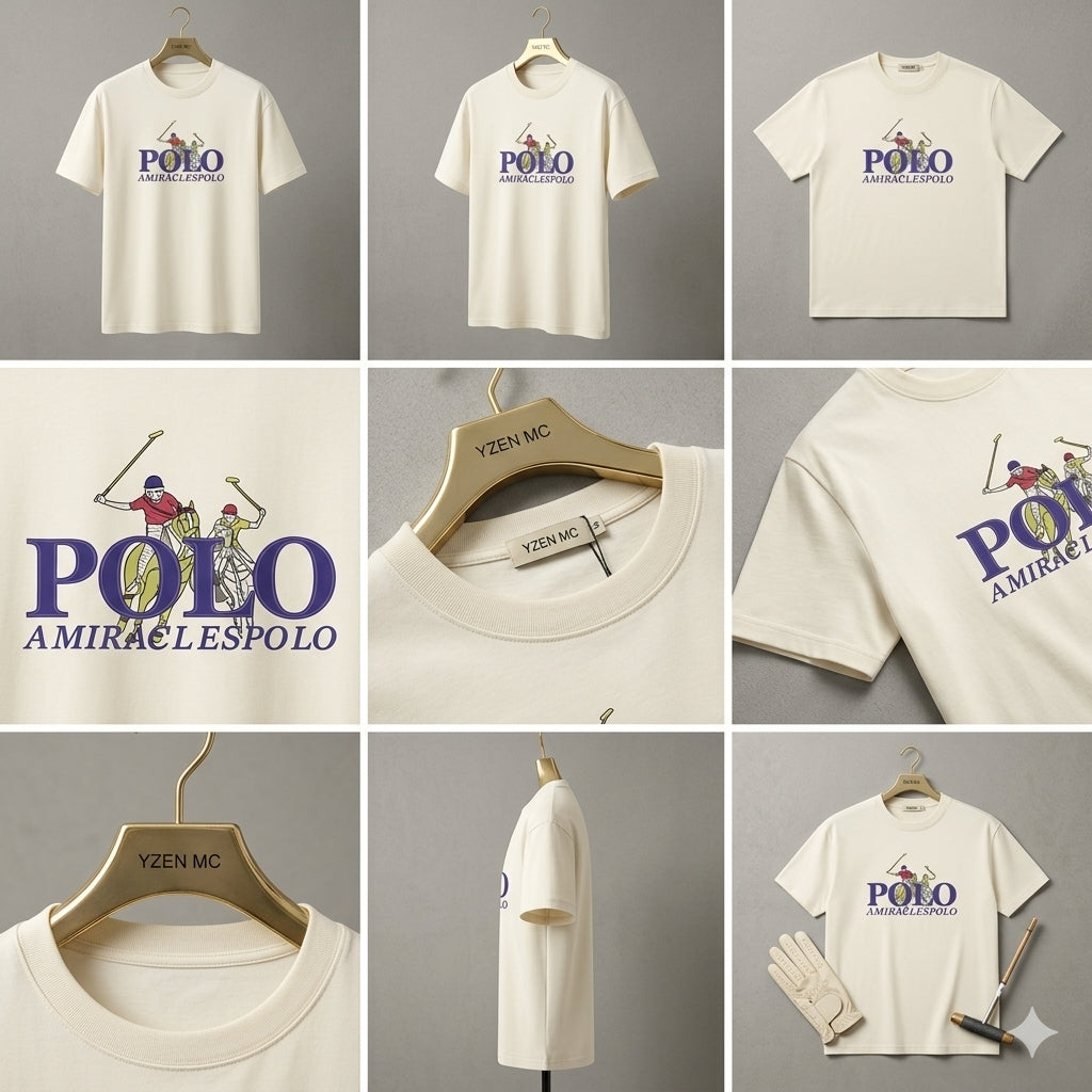 2026 Summer New Luxury Brand American Spring/Summer Print Equestrian Commuting Comfort Sportswear Men's and Women's T-shirts