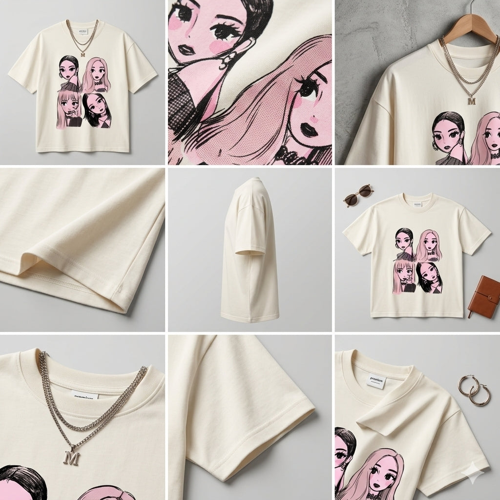 T Shirts Loose and Comfortable Heavy Cotton Tee Women's Fashion Casual Top