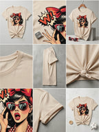 Hip Hop Girls Streetwear Casual Y2k Fashion T-shirt Print Short Sleeve TShirt Clothing Top Tee Summer Ladies Girls Shirt Y2K Top